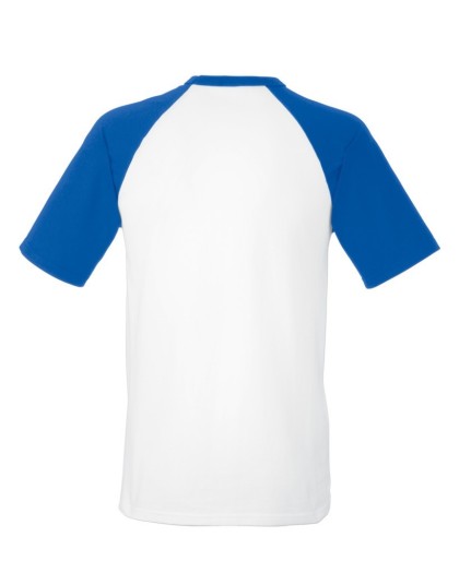 Fruit of the Loom, Baseball T, men's cotton two-tone T-shirt, white-blue ,, L