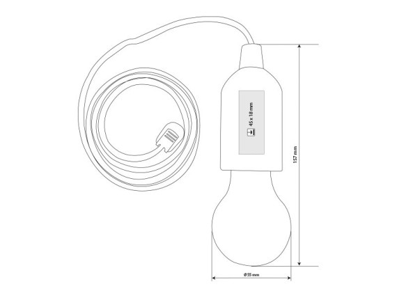 IDEA, lampa u obliku sijalice, crvena