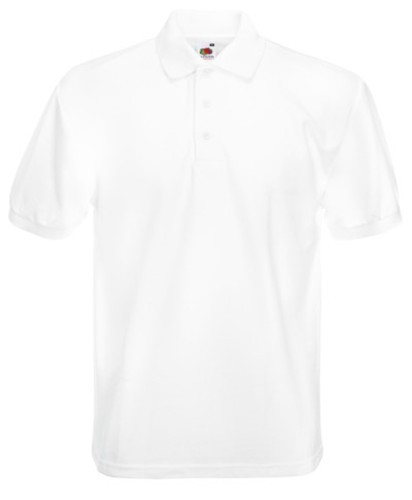 Fruit of the Loom, 65/35 Heavy Polo, men's polo shirt, white, 3XL