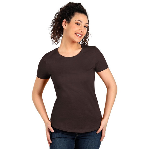 MASTER LADY, women's t-shirt, 100% cotton, slim fit, brown