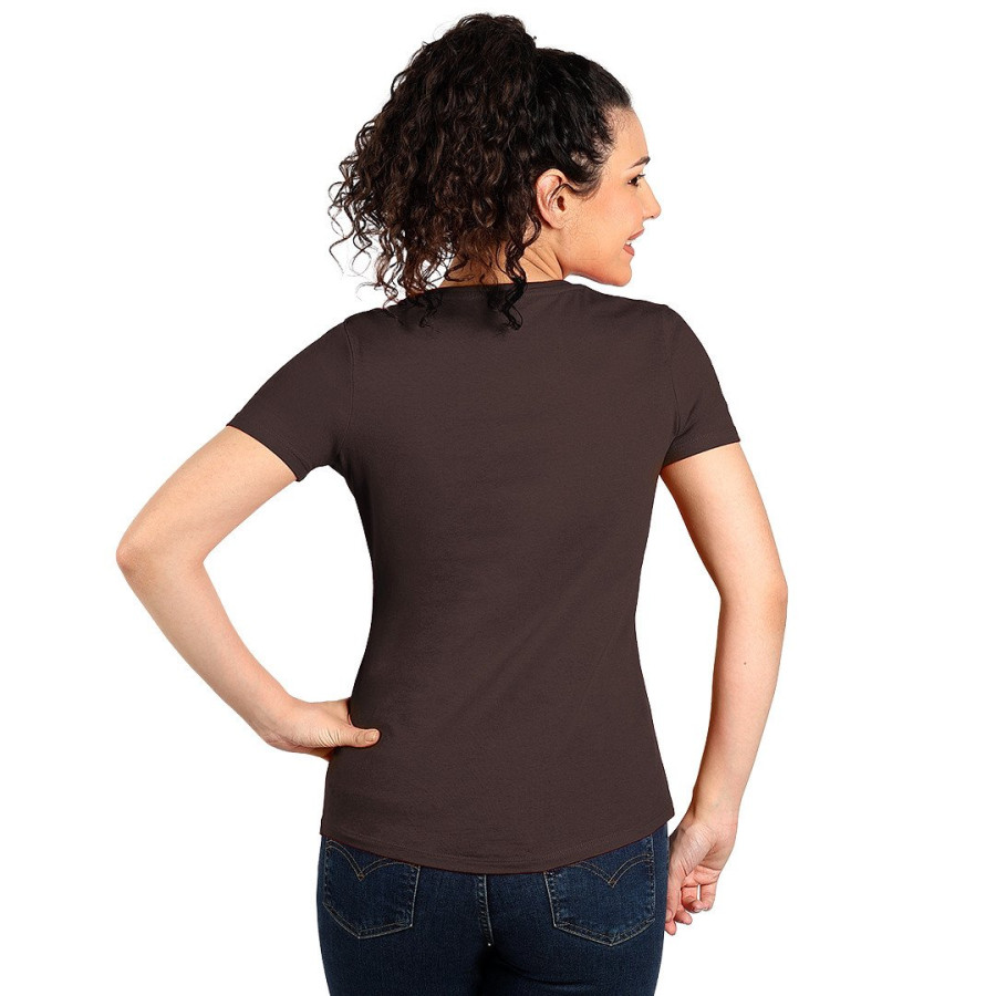 MASTER LADY, women's t-shirt, 100% cotton, slim fit, brown