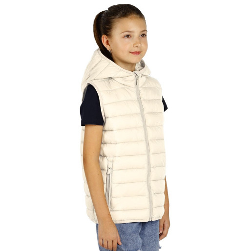 LIBERTY HOOD VEST KID, dečji prsluk sa kapuljačom, krem-beli