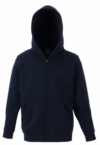 Fruit Of The Loom, Kids Premium Hooded Sweat Jacket, Hooded Sweatshirt, Dark Weight, 14-15