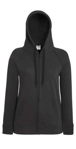 Fruit of the Loom, Ladies Lightweight Hooded Sweat Jacket, hooded sweatshirt, light graphite, M