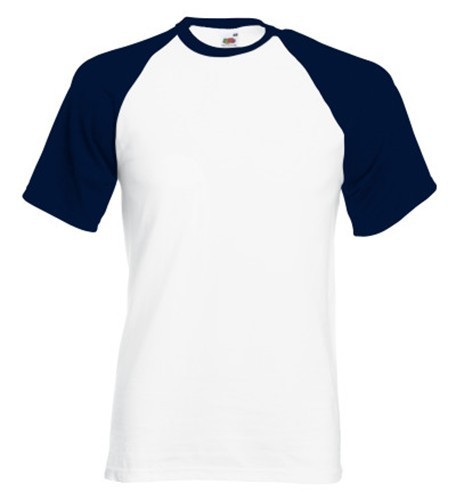 Fruit of the Loom, Baseball T, muška pamučna dvobojna majica kratkih rukava, belo-teget, 2XL