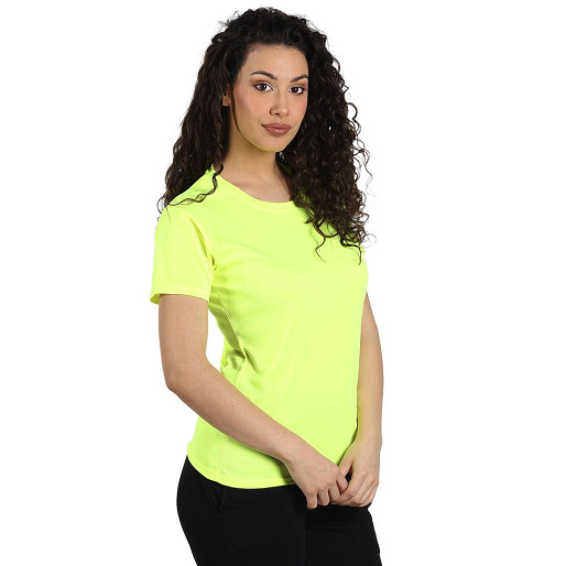 CROSSFIT LADY, women's t-shirt, 100% polyester, neon yellow