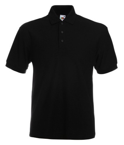 Fruit of the Loom, 65/35 Heavy Polo, Men's Polo Shirt, Black, L