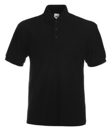 Fruit of the Loom, 65/35 Heavy Polo, men's polo shirt, black, 2XL