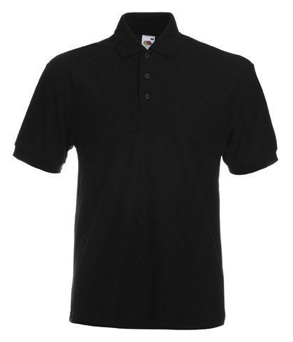 Fruit of the Loom, 65/35 Heavy Polo, men's polo shirt, black, 2XL