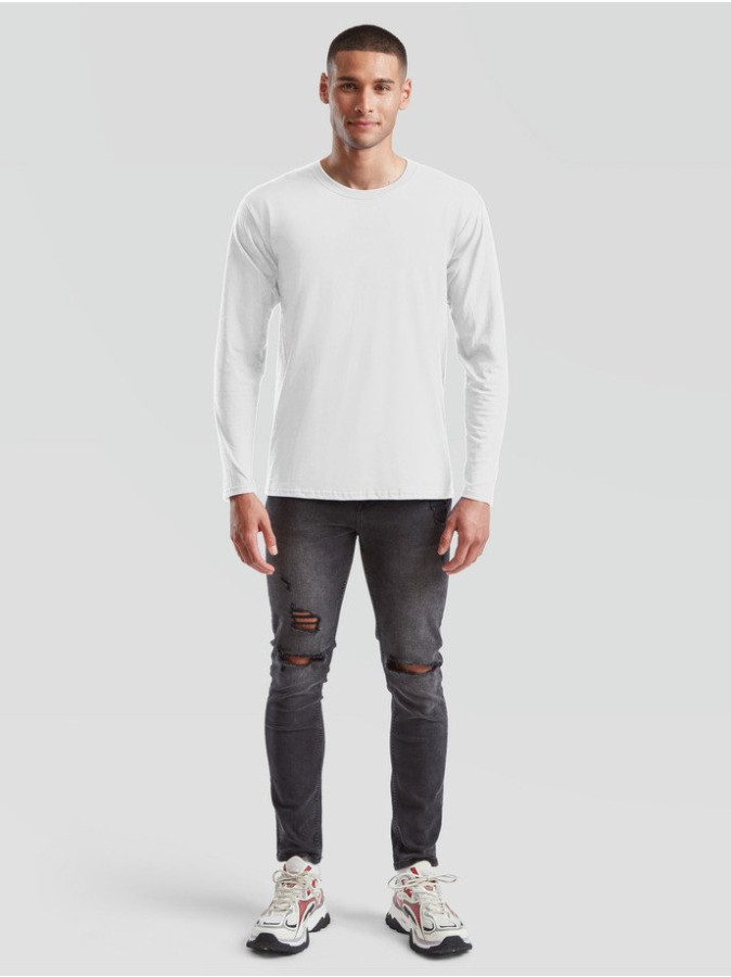 Fruit of the loom, ICONIC 195 RINGSPUN PREMIUM LONG SLEEVE T dukseica, bela XS