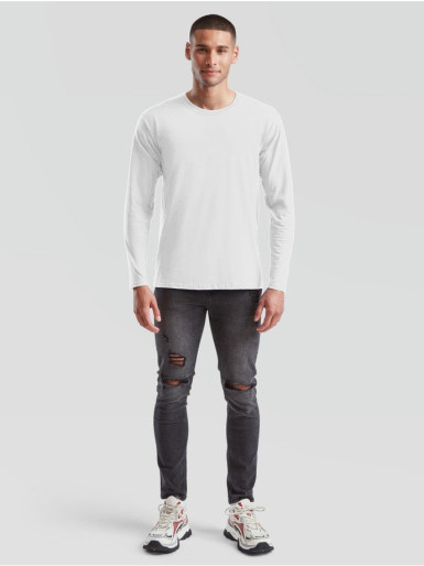 Fruit of the loom, ICONIC 195 RINGSPUN PREMIUM LONG SLEEVE T dukseica, bela XS