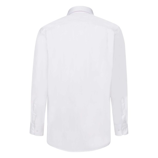 Fruit of the Loom, Poplin Shirt, Men's Long Sleeve Shirt, White, L