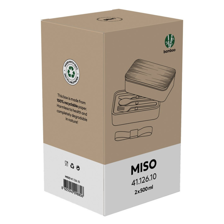 MISO, eko posuda za hranu, 2x 500 ml, crna