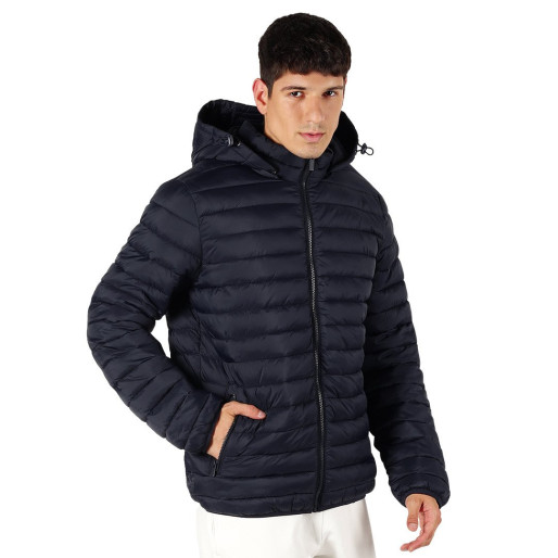 LIBERTY JACKET MEN, light padded jacket with hood, blue