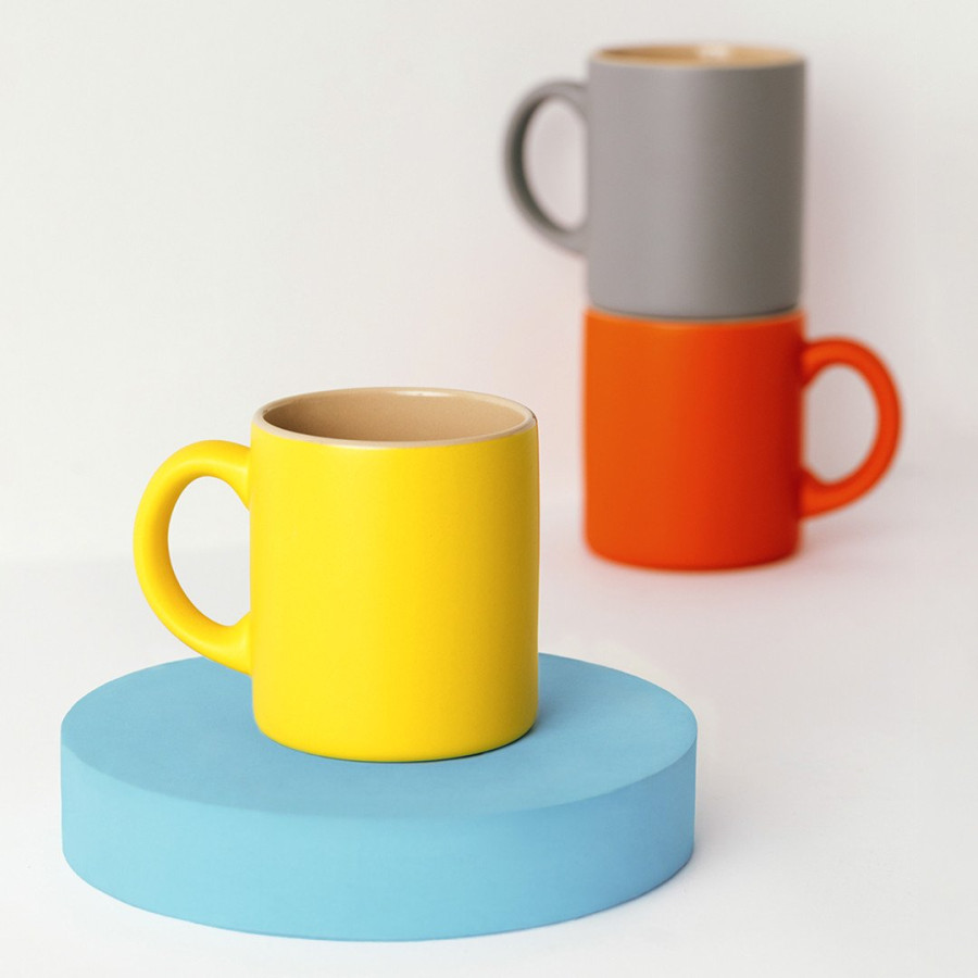 FARO, stoneware mug, 280 ml, yellow