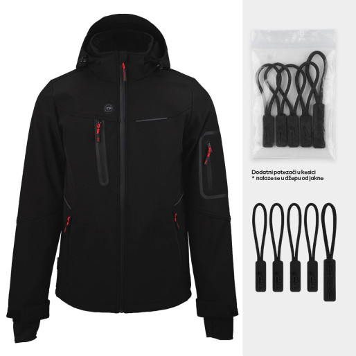 PANTHER THERMO MEN, softshell jakna sa ugrađenim grejačima, crna
