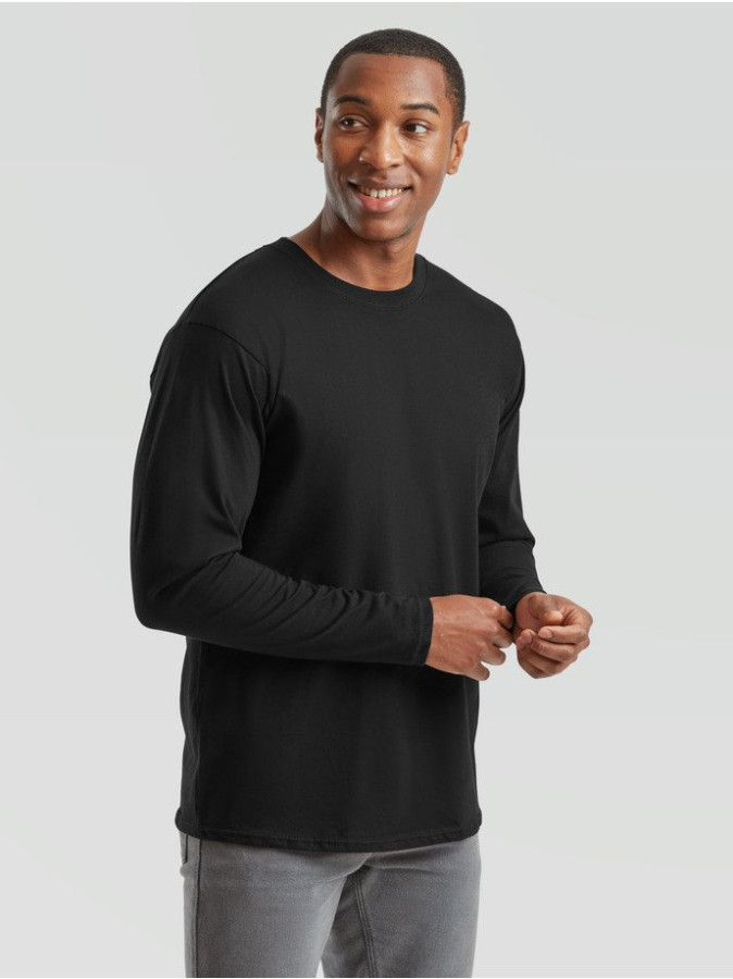 Fruit of the loom, ICONIC 195 RINGSPUN PREMIUM LONG SLEEVE T dukseica, crna XS