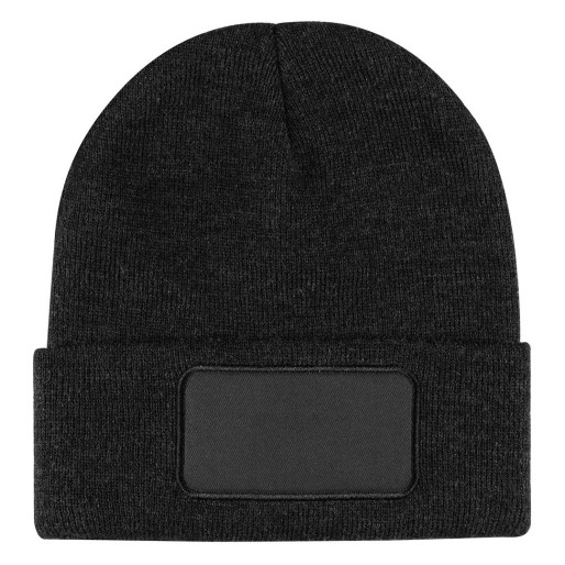 ANDI, winter cap with square patch, dark gray