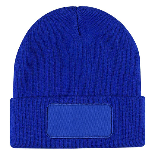 ANDI, winter cap with square patch, royal blue