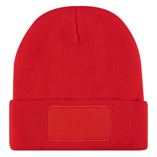 ANDI, winter cap with square patch, red