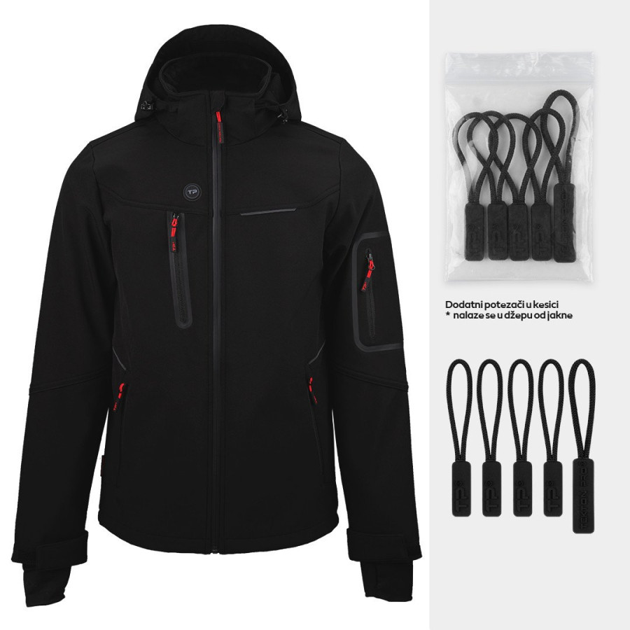 PANTHER THERMO MEN, softshell jakna sa ugrađenim grejačima, crna