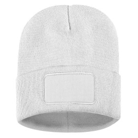 ANDI, winter cap with square patch, white