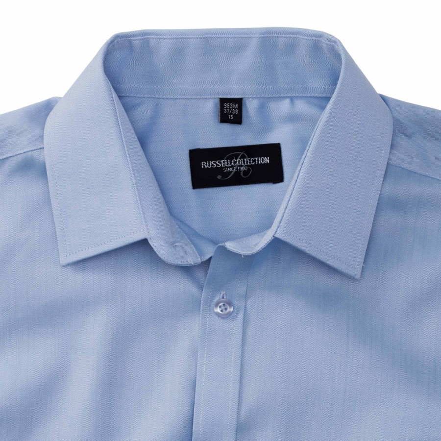 RUSSELL men's short sleeve shirt HERRINGBONE