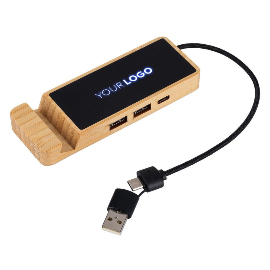 ENNIO, usb razdelnik sa 3 ulaza, držač za telefon, bež