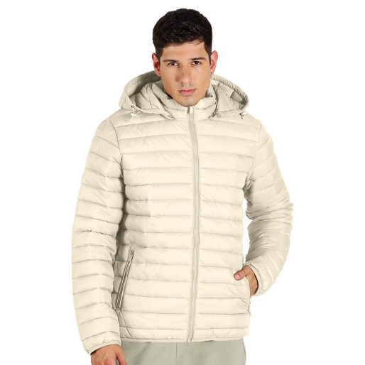 LIBERTY JACKET MEN, light padded jacket with hood, off white