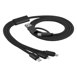 FLET 6IN1, usb charging cable 6 in 1, lenght 1.2 m, black