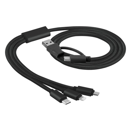 FLET 6IN1, usb charging cable 6 in 1, lenght 1.2 m, black