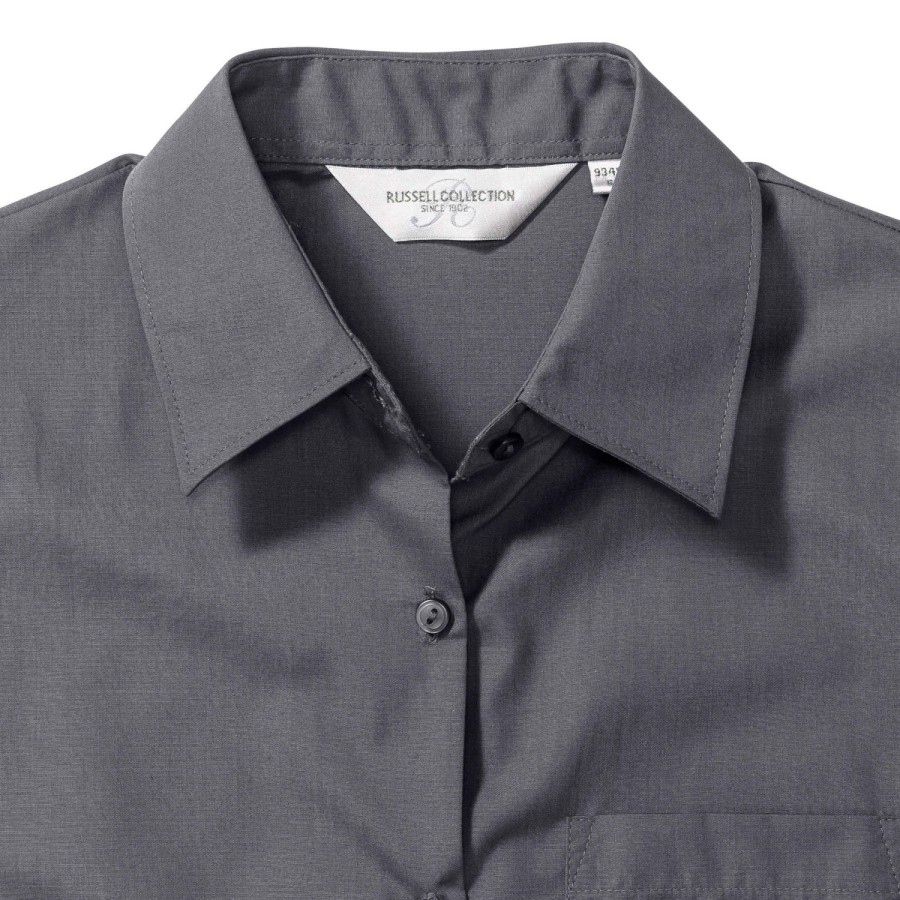 RUSSELL Women's Long Sleeved POLYCOTTON EASY CARE POPLIN Shirt