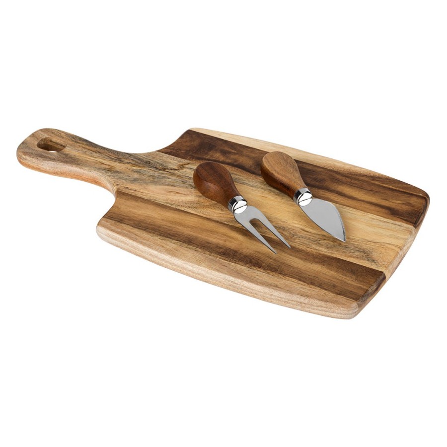 PARMA, chopping board and cheese knives in a set, 3/1, beige