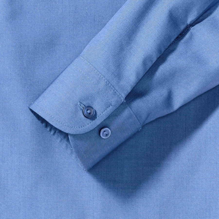 RUSSELL Women's Long Sleeved POLYCOTTON EASY CARE POPLIN Shirt