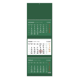 POSLOVNI 73, wall calendar, 3 parts, 3 x 12 pages, format 23 x 51 cm, green