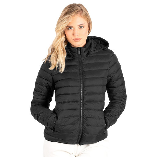 LIBERTY JACKET WOMEN, light padded jacket with hood, black