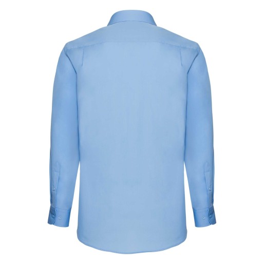 Fruit of the Loom, Poplin Shirt, Men's Long Sleeve Shirt, Light Blue, 3XL