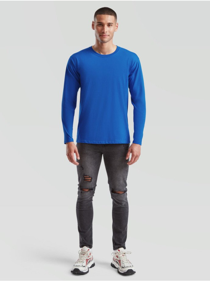 Fruit of the loom, ICONIC 195 RINGSPUN PREMIUM LONG SLEEVE T dukseica, rojal plava S
