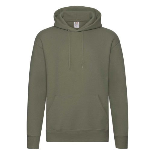 Fruit of the Loom, Premium Hooded Sweat, men's hooded sweatshirt, olive green, L