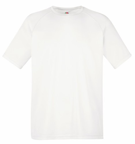 Fruit of the Loom, Performance, Men's Sports Polyester T-shirt, White, S