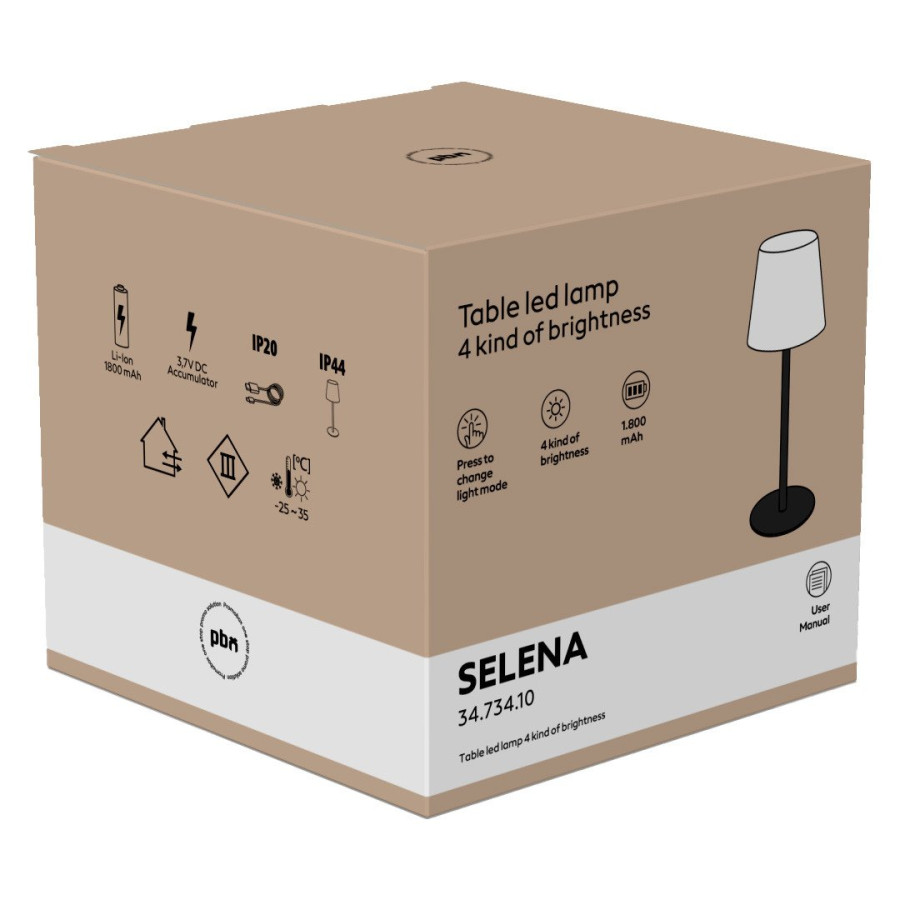SELENA, led stona lampa, crna