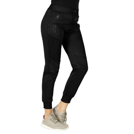 COOPER TRACK LADY, mčlange women’s jogging pants, black