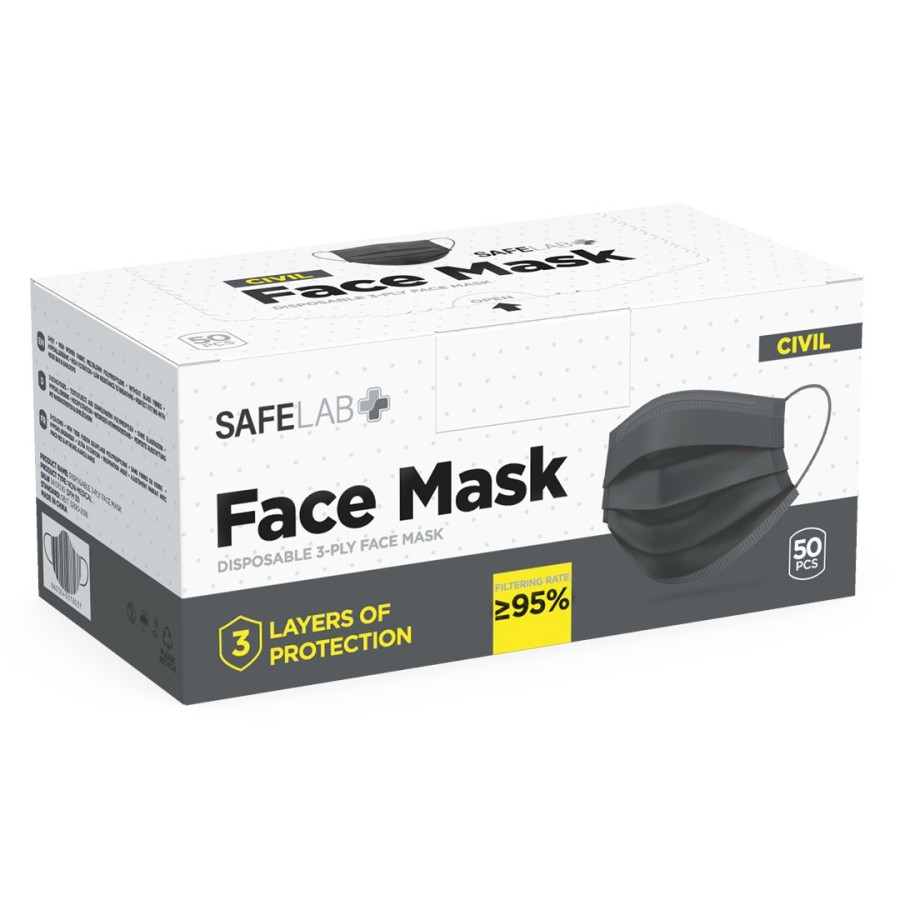 DFM 50, disposable face mask, dark gray