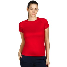 RECORD LADY, women's t-shirt, 100% polyester, red