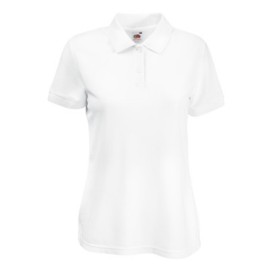 Fruit of the Loom, 65/35 Ladies Polo, women's polo shirt, white, XS