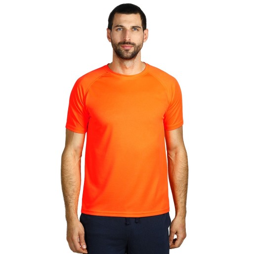 RECORD, t-shirt, 100% polyester, neon orange