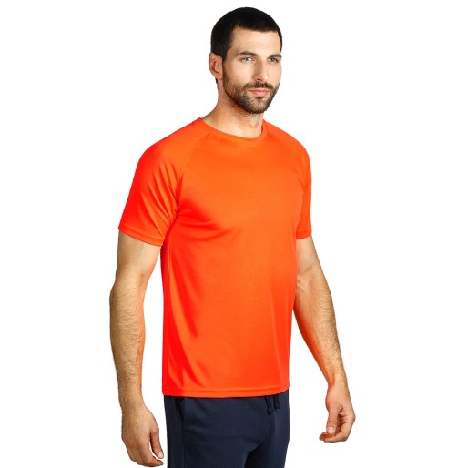 RECORD, t-shirt, 100% polyester, neon orange