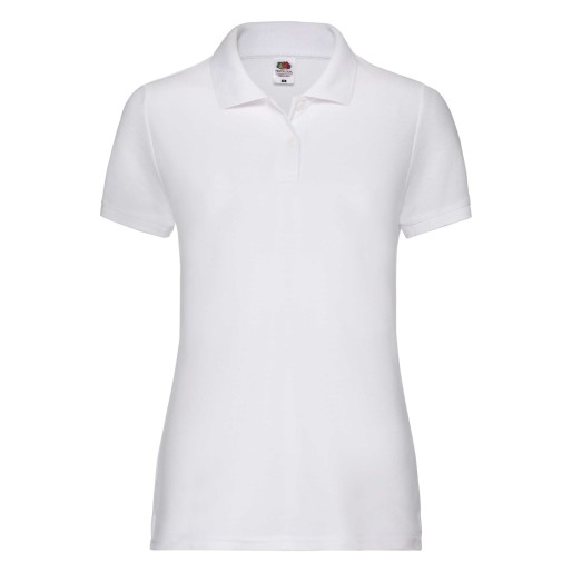 Fruit of the Loom, 65/35 Ladies Polo, women's polo shirt, white, S