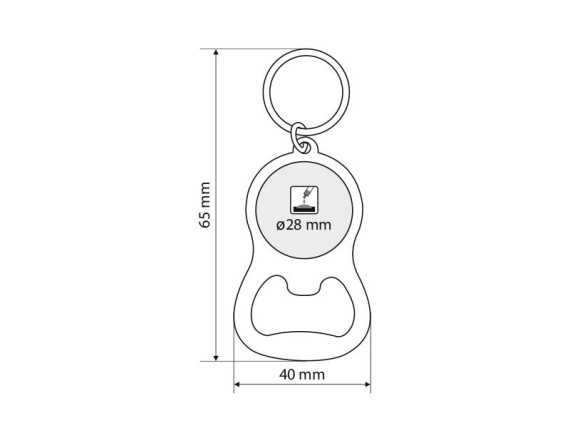 DRAFT, privezak za ključeve sa otvaračem, crvena