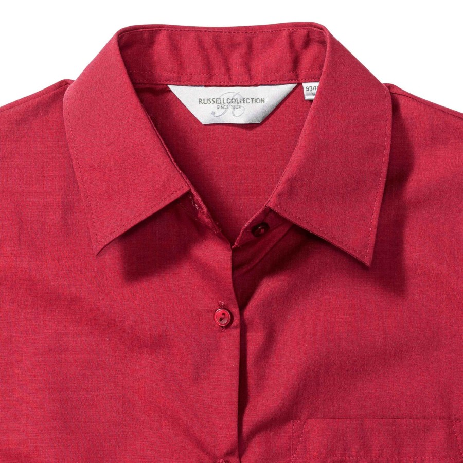RUSSELL Women's Long Sleeved POLYCOTTON EASY CARE POPLIN Shirt
